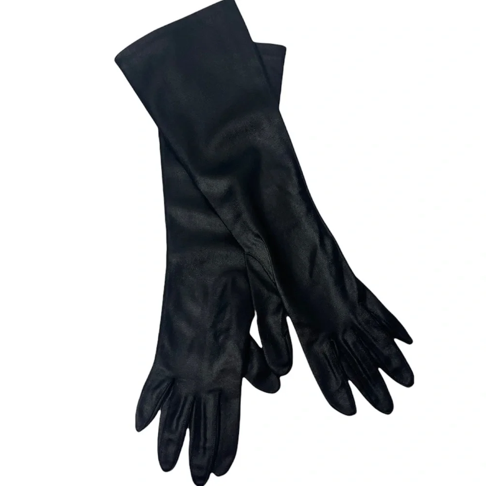 Long Length Gloves Black Vintage Dress Gloves Victorian Edwardian Audrey Hepburn